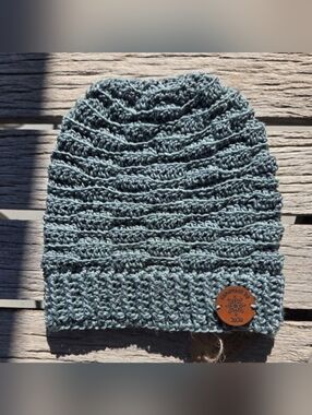 Artisan Handmade Crochet Lightweight Virgin Wool Blend "Tranquility" Beanie Hat